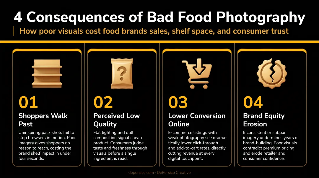 Four consequences of bad food photography on brand sales and retail performance