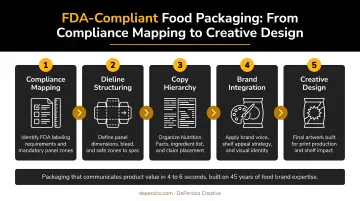 FDA-compliant food packaging dieline setup process from compliance mapping to creative design