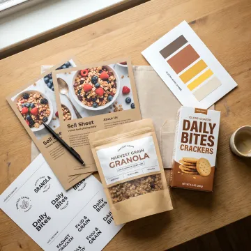 Natural food brand packaging and marketing materials