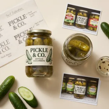Pickle Bottle Label Design Inspiration & Ideas