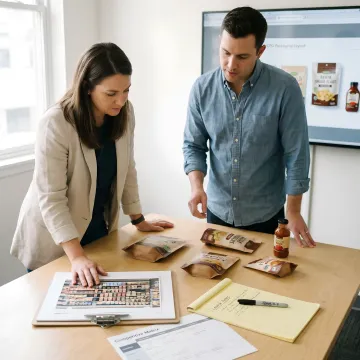 CPG strategy process with packaging and shelf analysis