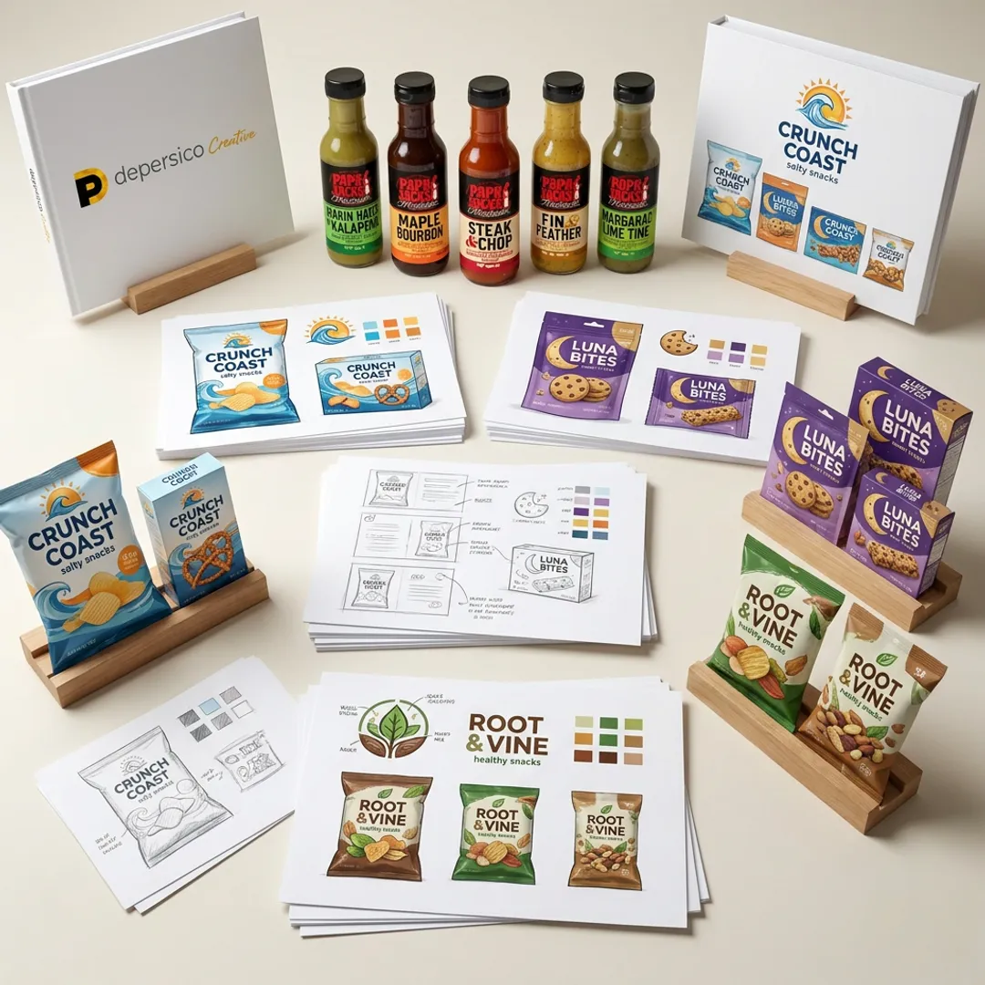 Food Snacks Logo Designs for CPG Brands and Founders