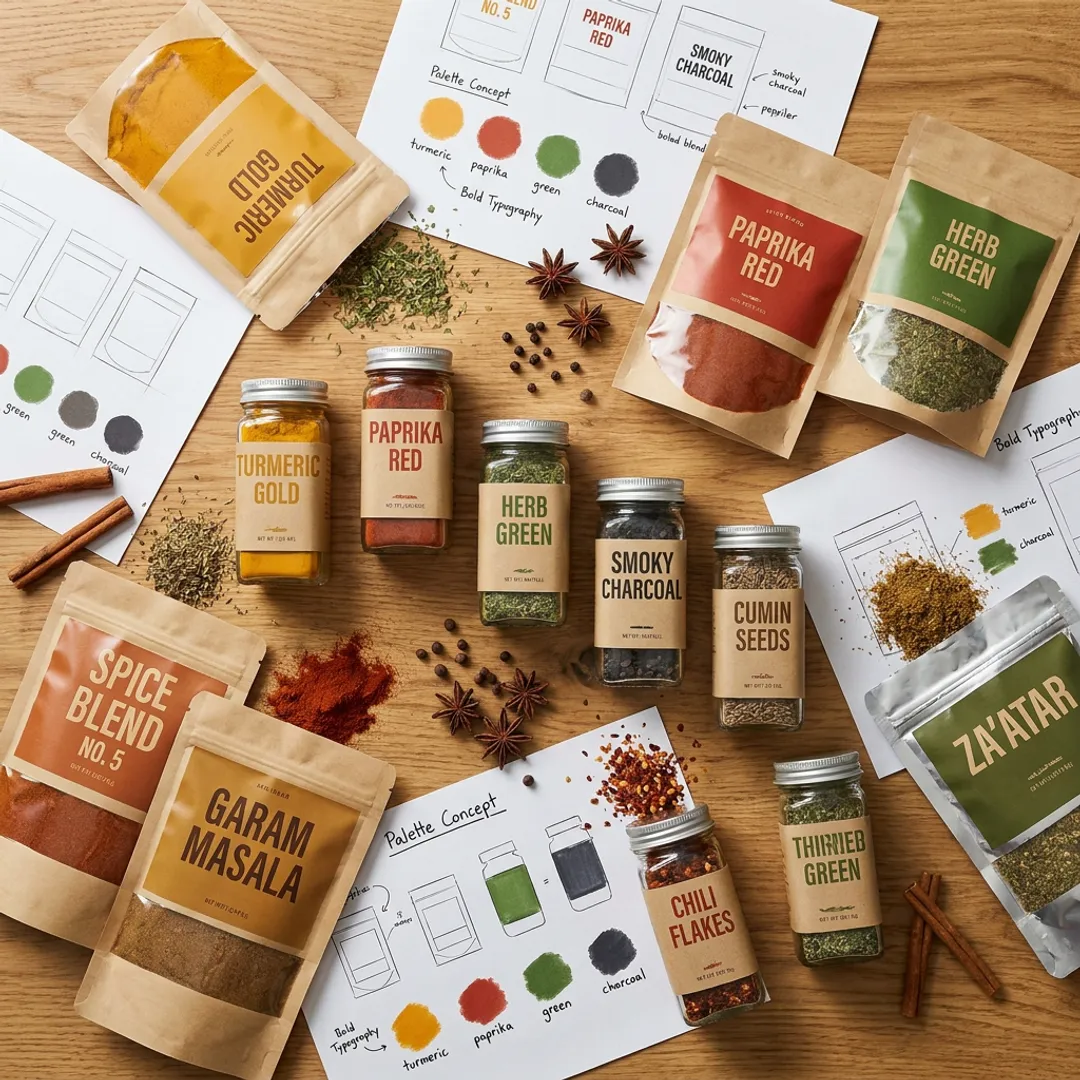 Spices Design Ideas for Food Brand Packaging