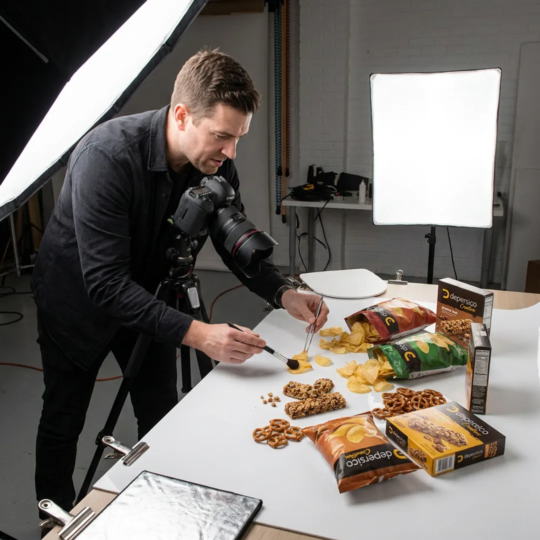 Snack food photoshoot process