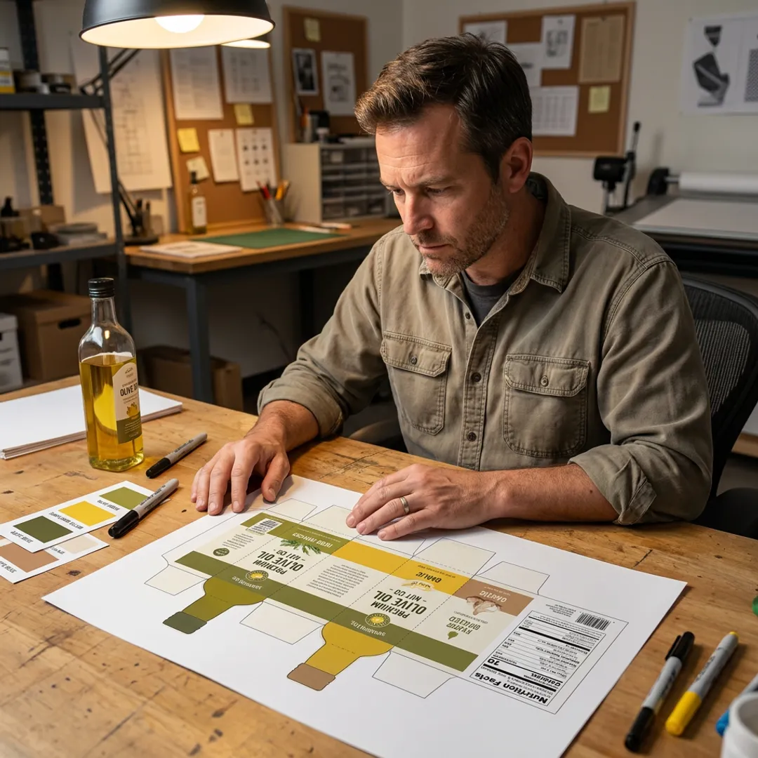 Cooking oil label design review