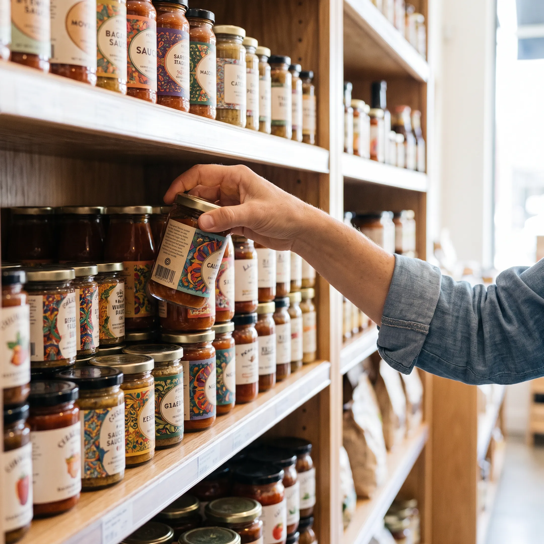 Custom Food Jar Labels Designed for Retail Shelf Appeal