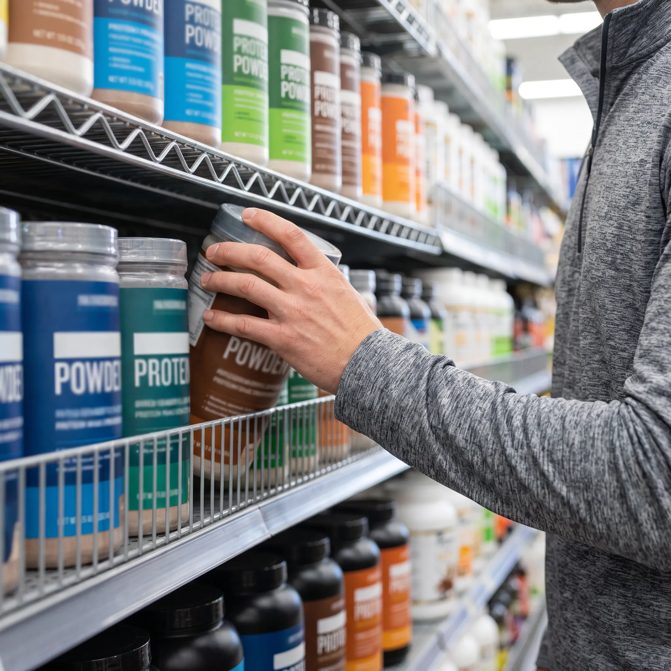 Designer reviewing protein powder package concepts