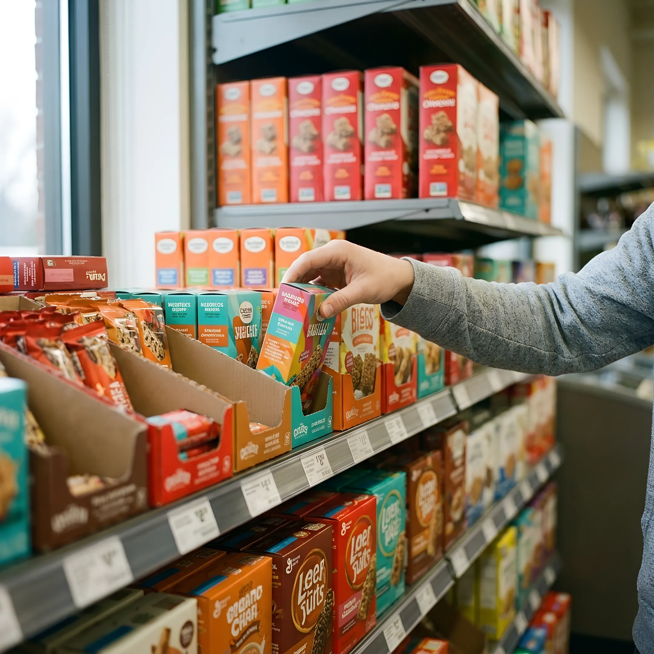 Designer reviewing branded secondary packaging dielines