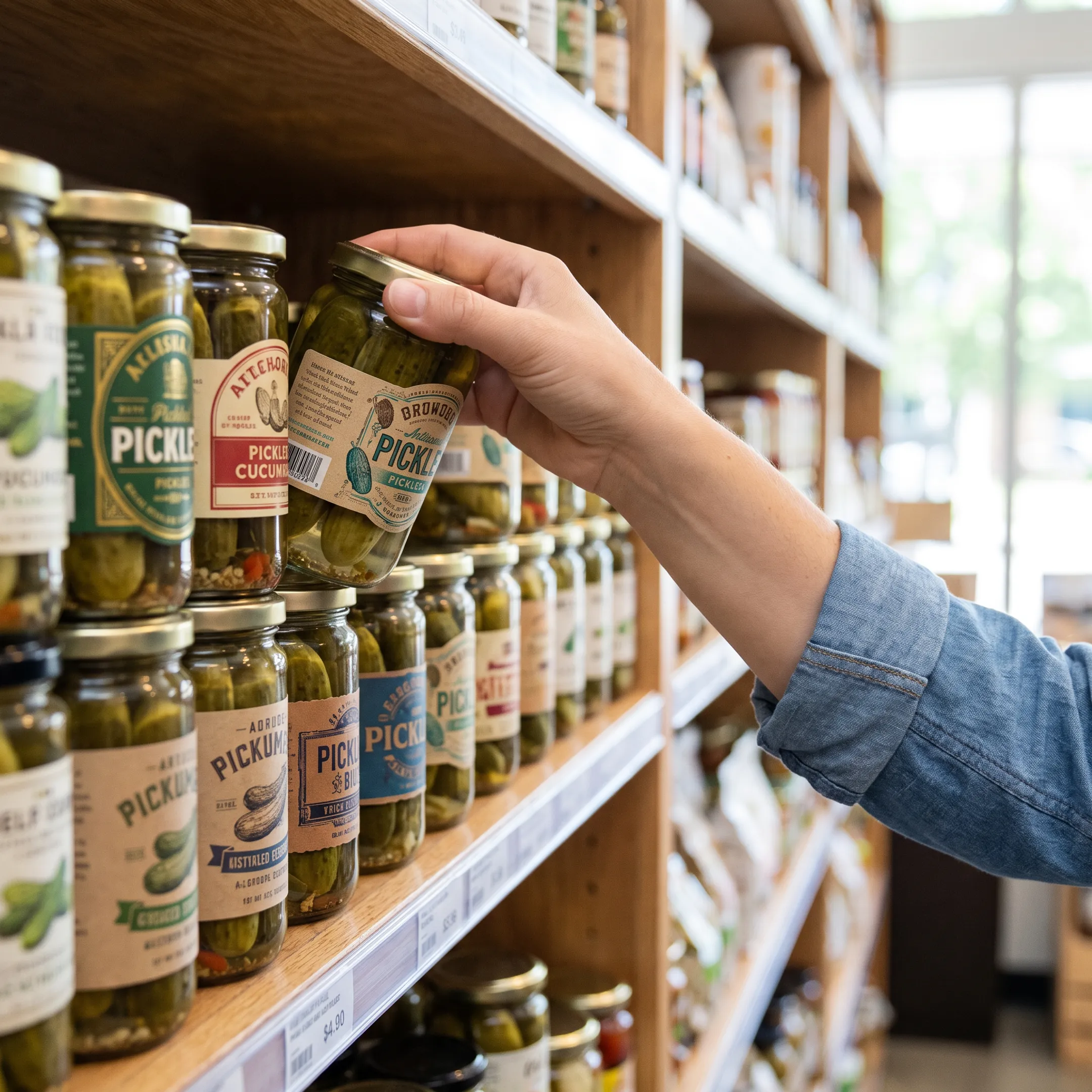 Pickle Bottle Label Design Inspiration & Ideas