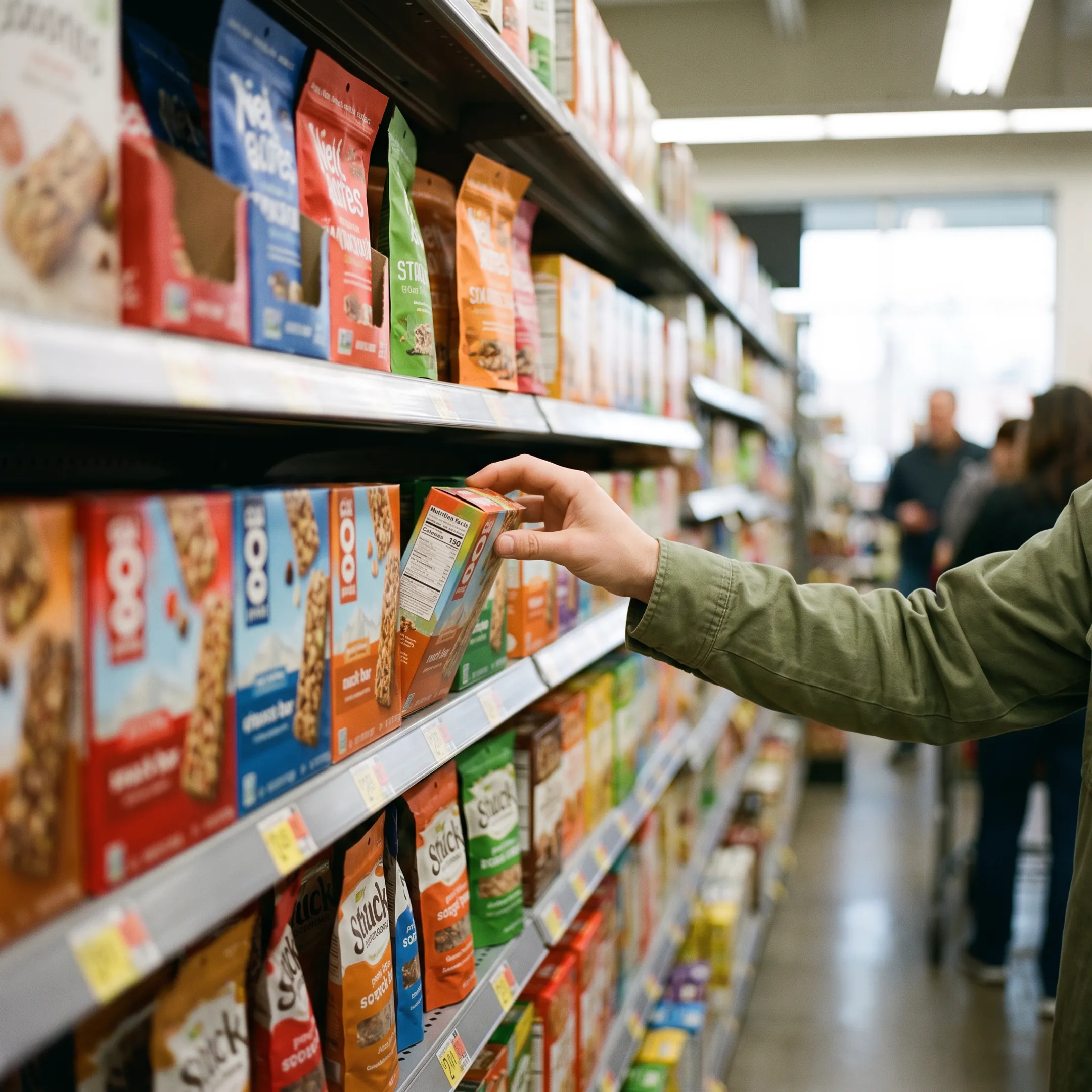 Designer reviewing food label concepts