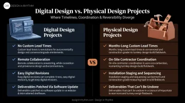 Physical design project constraints versus digital design project constraints comparison