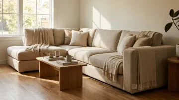 Custom bespoke L-shaped sofa built for family durability and comfort