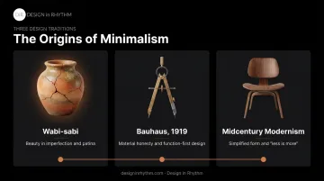 Three design traditions shaping minimalist aesthetic: wabi-sabi, Bauhaus, midcentury modernism