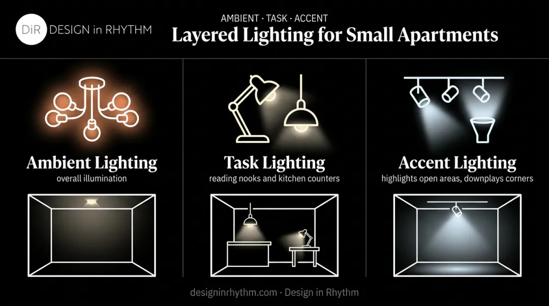 Three types of layered lighting for apartment renovation projects