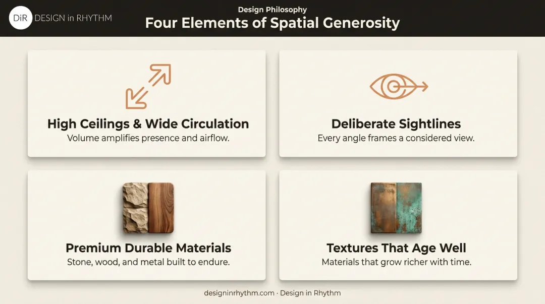 Four elements of spatial generosity in luxury villa design