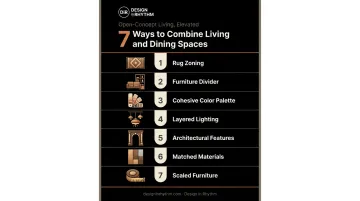 7 ways to combine living and dining room zones infographic