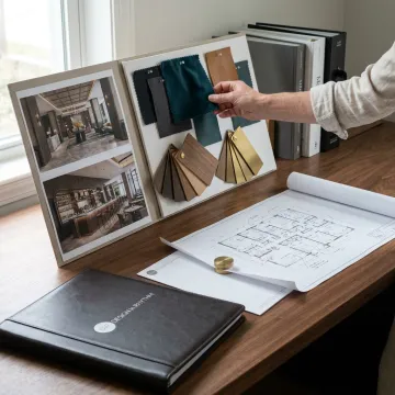 Professional interior design studio concept board