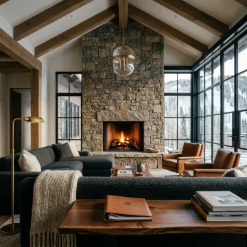 Luxury living room interior near Salt Lake City