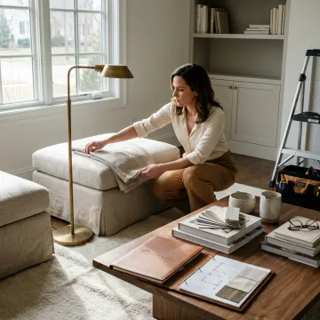 Designer styling a residential living room