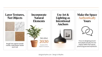Four strategies to make minimalist interiors feel warm not sterile infographic