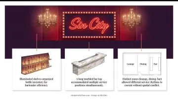 St Felix Las Vegas bar interior with illuminated shelves marbled bar and lounge zones