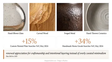 Three pillars of human touch design craftsmanship handmade goods trend data infographic