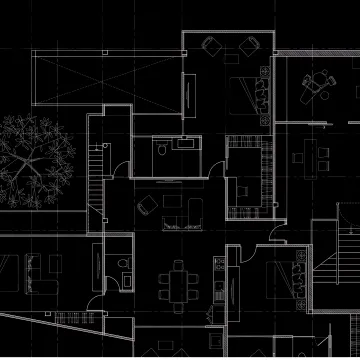 Designer reviewing 3D interior renderings and floor plans