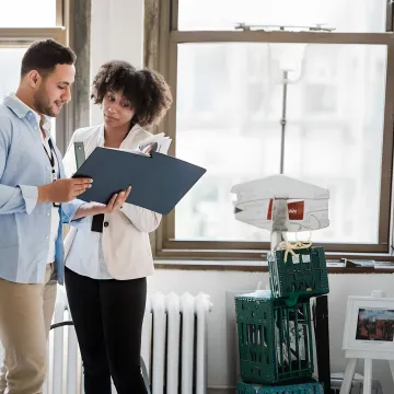 Residential design consultant presenting interior concepts