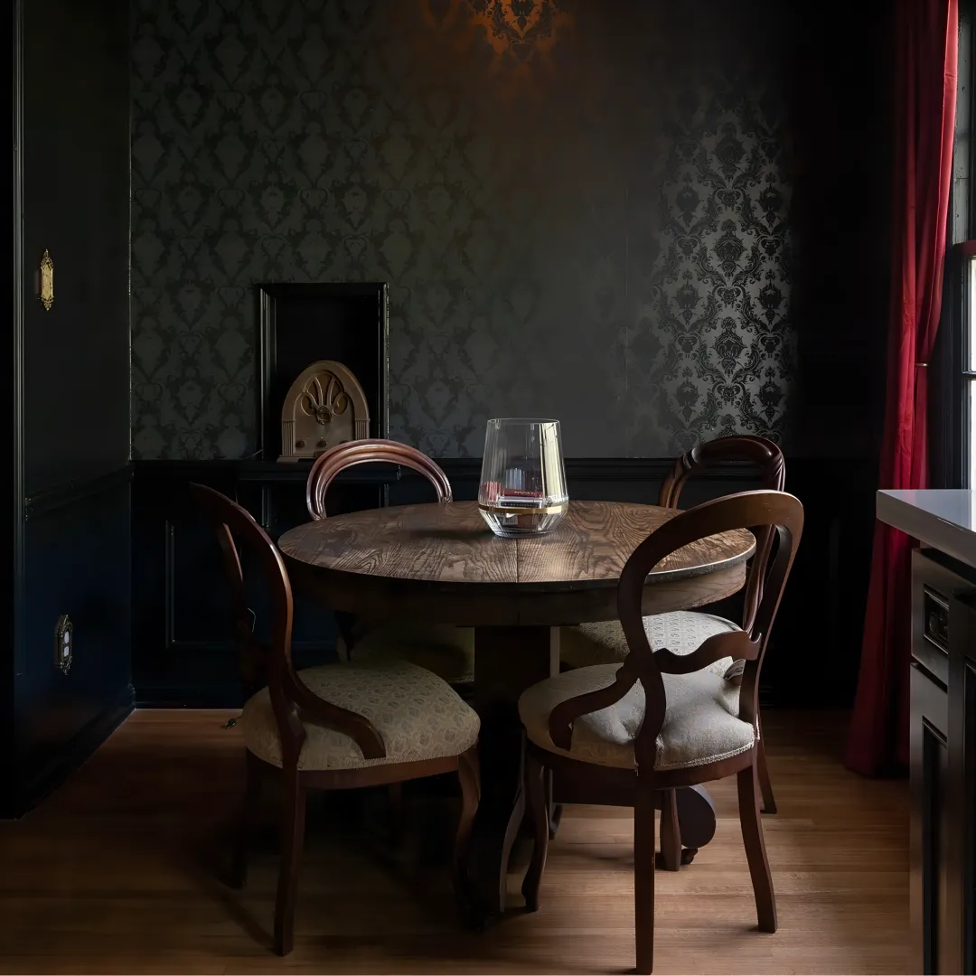 Restaurant designer reviewing plans and finishes