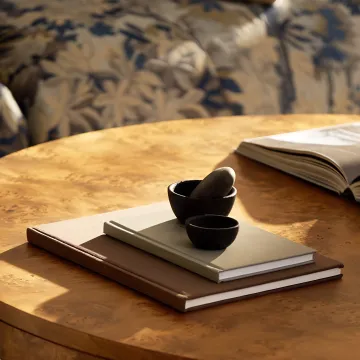 Elegant interior design studio with curated furniture and materials