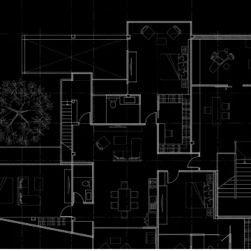 Interior designer reviewing concept sketches