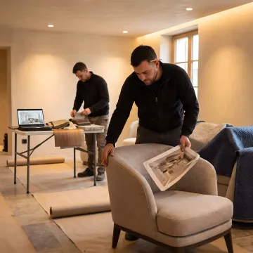 Creative interior design construction project
