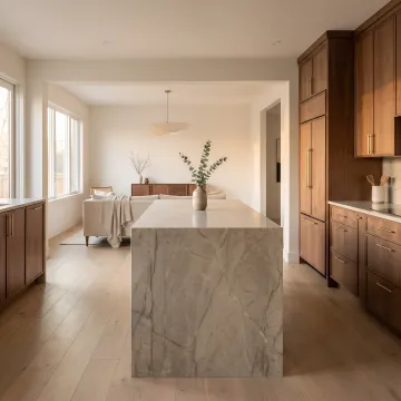 Luxury home remodeling interior with kitchen and living space