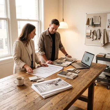 Commercial interior design planning session