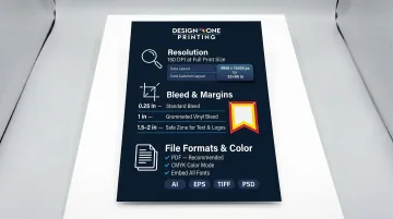 Trade show banner file setup specs resolution bleed color mode and formats