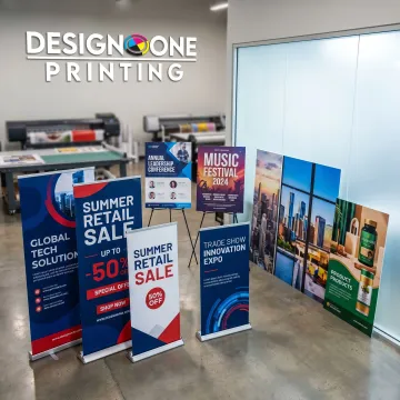 Printed banners and signage ready for installation
