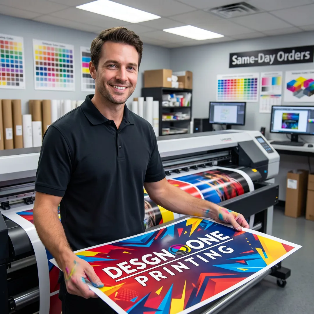 Poster printing production in progress
