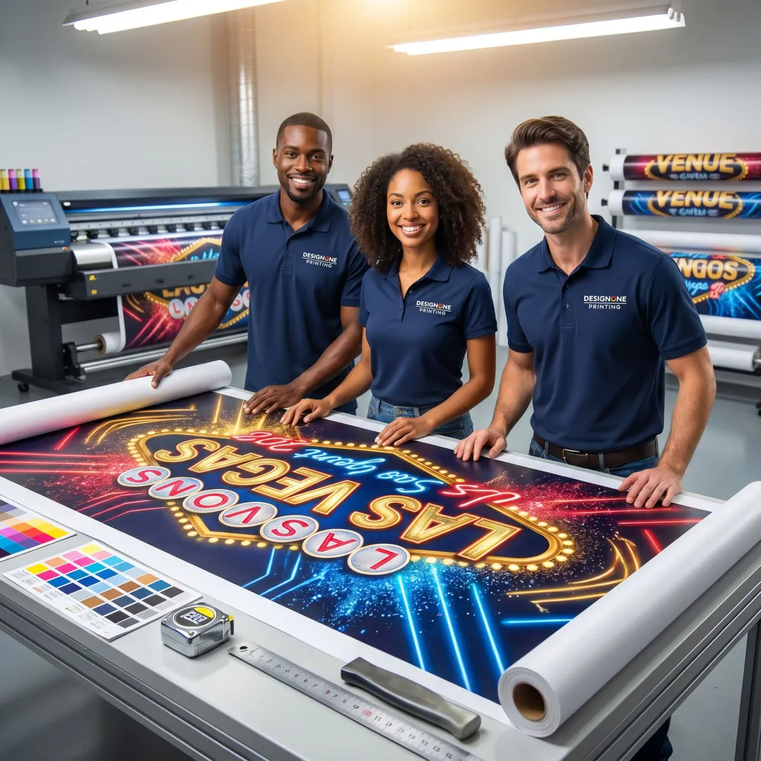 Sports event banner printing and setup