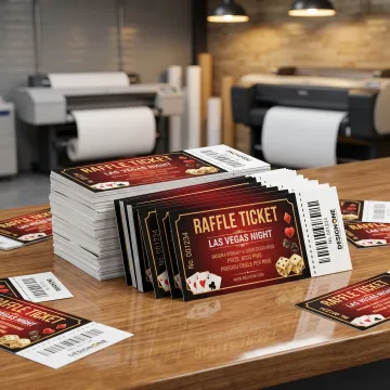 Custom raffle tickets printed for a Las Vegas event