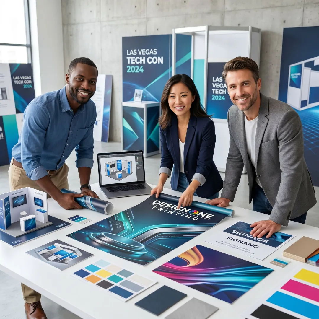 Trade show booth graphics production process
