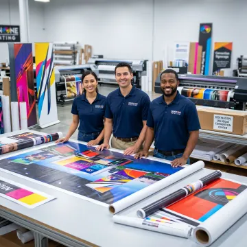 Large convention graphics being prepared for printing
