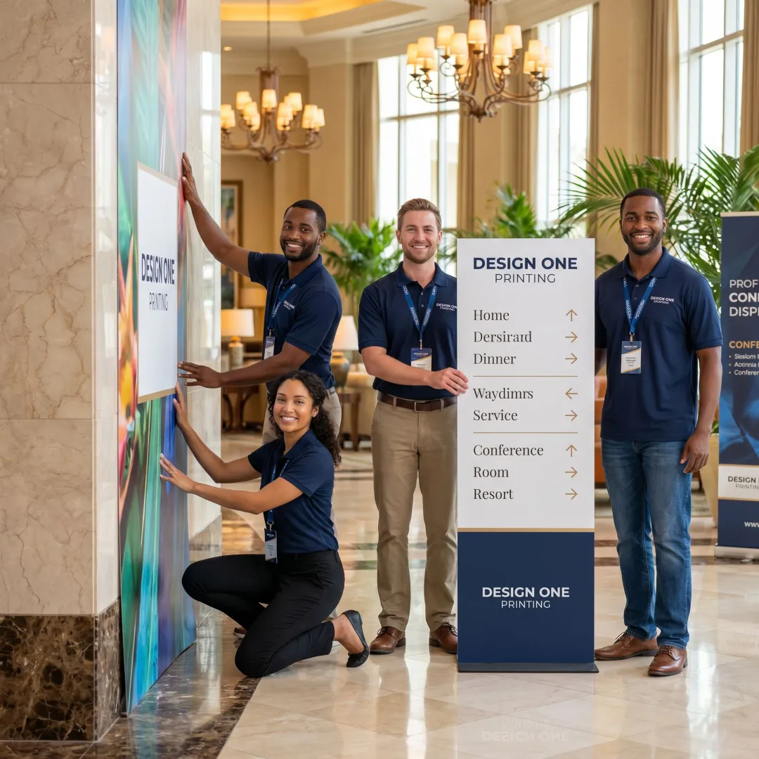 Hotel event signage planning and installation