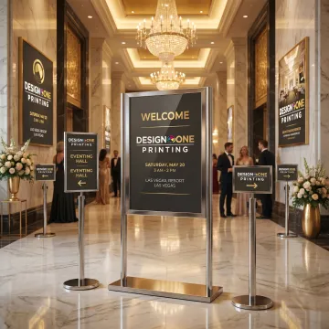 Custom hotel event signage display in Las Vegas