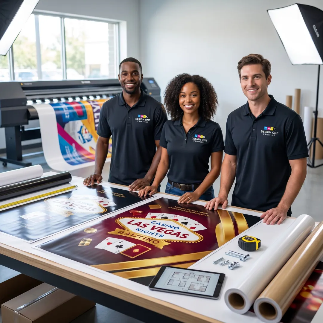 Casino event backdrop printing process