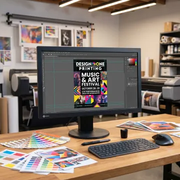 Print-ready event flyer design on screen