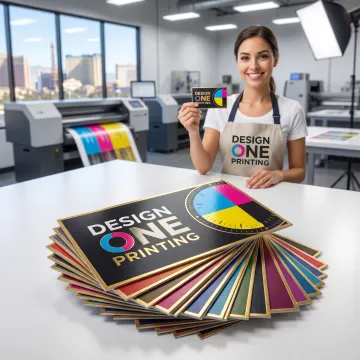 Custom business cards being printed in Las Vegas