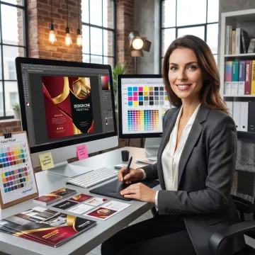 Graphic designer preparing marketing artwork in Las Vegas