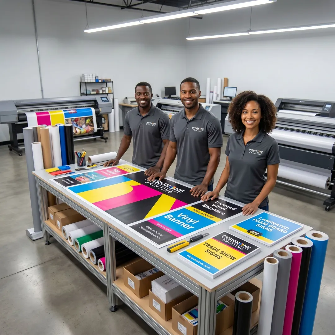 Large format printing process for trade show graphics