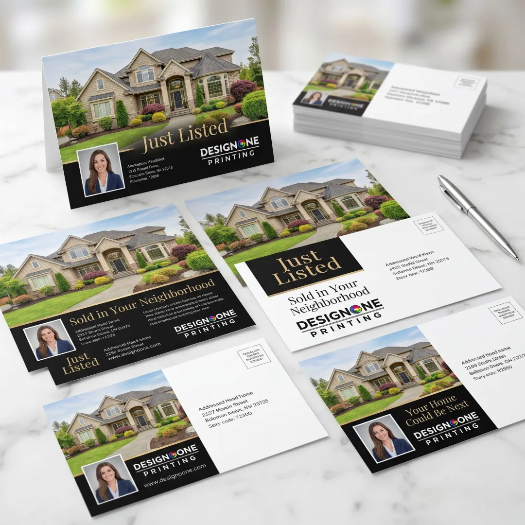 Printed real estate postcards and flyers