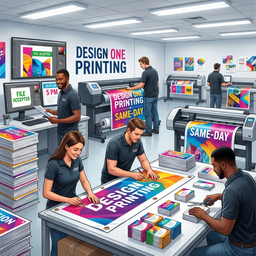 Print team handling a rush production order